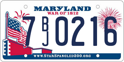 MD license plate 7BJ0216