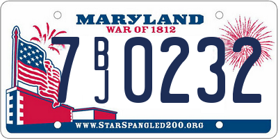 MD license plate 7BJ0232