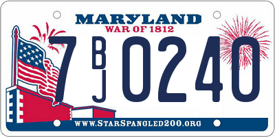 MD license plate 7BJ0240