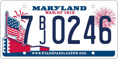 MD license plate 7BJ0246