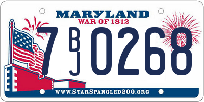 MD license plate 7BJ0268