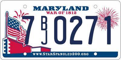 MD license plate 7BJ0271