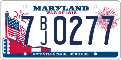 MD license plate 7BJ0277