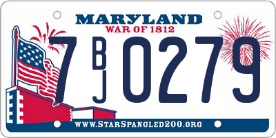 MD license plate 7BJ0279