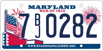 MD license plate 7BJ0282