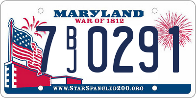 MD license plate 7BJ0291