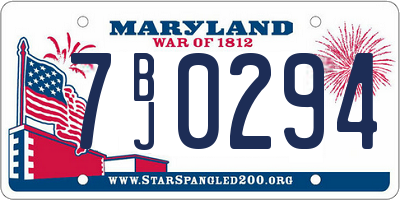 MD license plate 7BJ0294