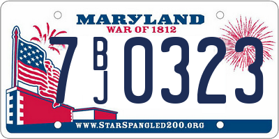 MD license plate 7BJ0323