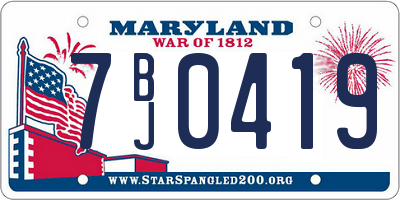 MD license plate 7BJ0419