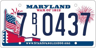 MD license plate 7BJ0437