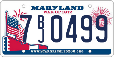 MD license plate 7BJ0499