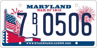 MD license plate 7BJ0506