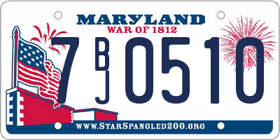 MD license plate 7BJ0510