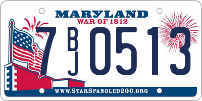 MD license plate 7BJ0513
