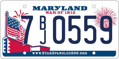 MD license plate 7BJ0559