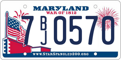 MD license plate 7BJ0570
