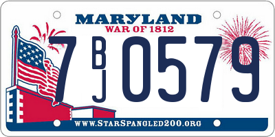 MD license plate 7BJ0579