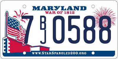 MD license plate 7BJ0588