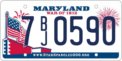 MD license plate 7BJ0590