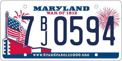 MD license plate 7BJ0594
