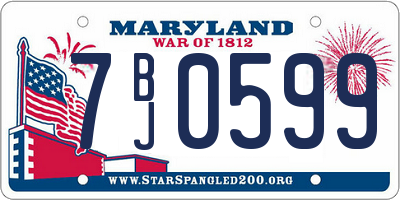 MD license plate 7BJ0599