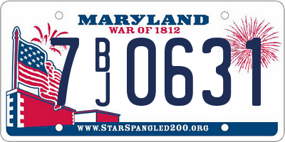 MD license plate 7BJ0631