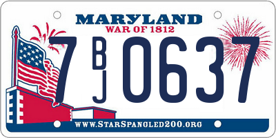 MD license plate 7BJ0637