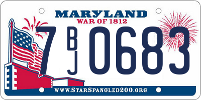 MD license plate 7BJ0683