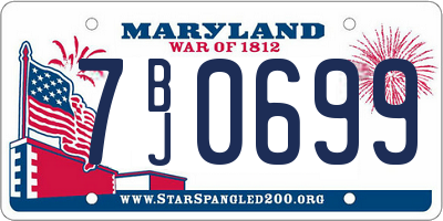 MD license plate 7BJ0699