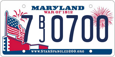 MD license plate 7BJ0700