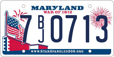 MD license plate 7BJ0713