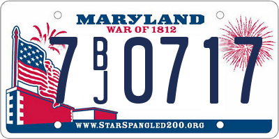 MD license plate 7BJ0717
