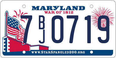 MD license plate 7BJ0719