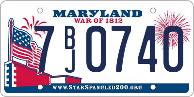 MD license plate 7BJ0740