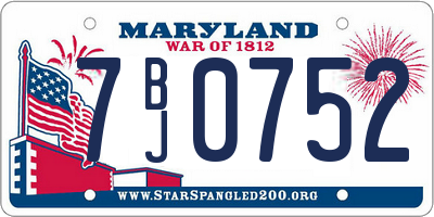 MD license plate 7BJ0752