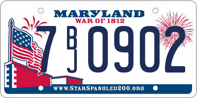 MD license plate 7BJ0902
