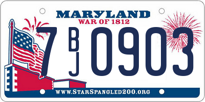 MD license plate 7BJ0903