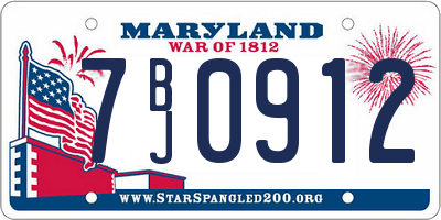 MD license plate 7BJ0912