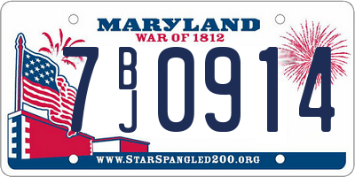 MD license plate 7BJ0914