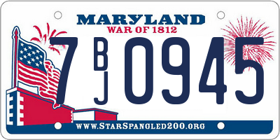 MD license plate 7BJ0945