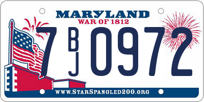 MD license plate 7BJ0972
