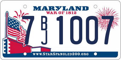 MD license plate 7BJ1007