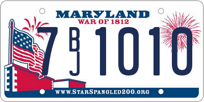 MD license plate 7BJ1010