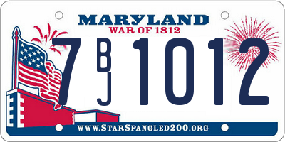 MD license plate 7BJ1012