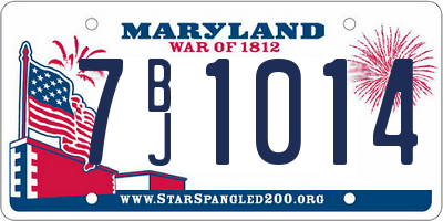 MD license plate 7BJ1014