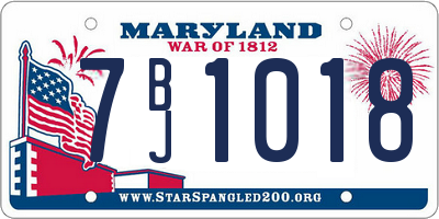 MD license plate 7BJ1018