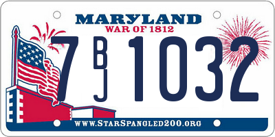 MD license plate 7BJ1032