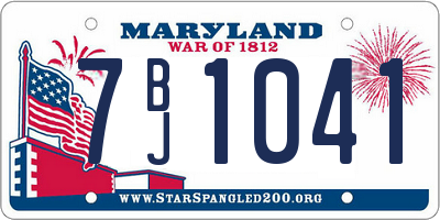 MD license plate 7BJ1041