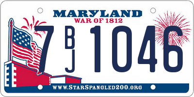 MD license plate 7BJ1046