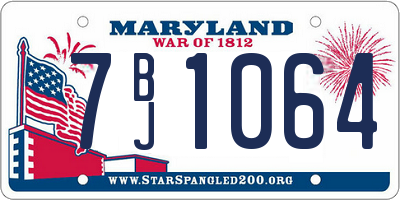 MD license plate 7BJ1064